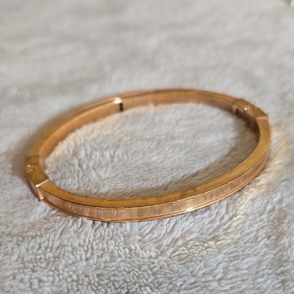 #233 Fossil Elegant Gold-Tone Bangle Bracelet